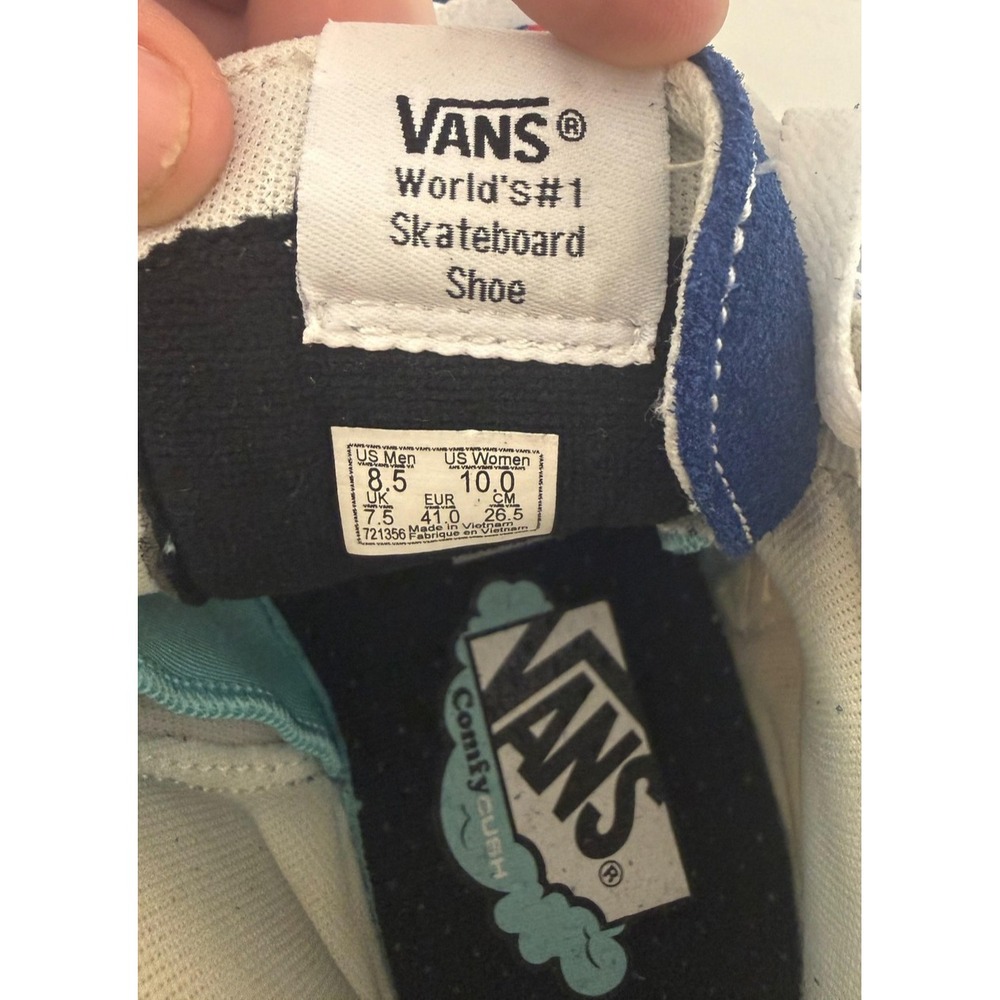 VANS Shoes Mens Size 8.5 Womens 10 Multicolor Suede Canvas High Top Sk8-Hi - Picture 3 of 8